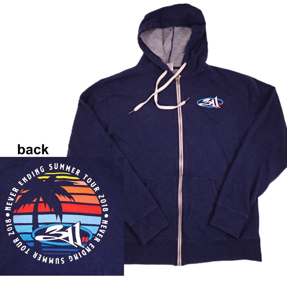 311 Band Tour Hoodie Large? 2018 Never Ending Summer Concert Jacket Merch Zip